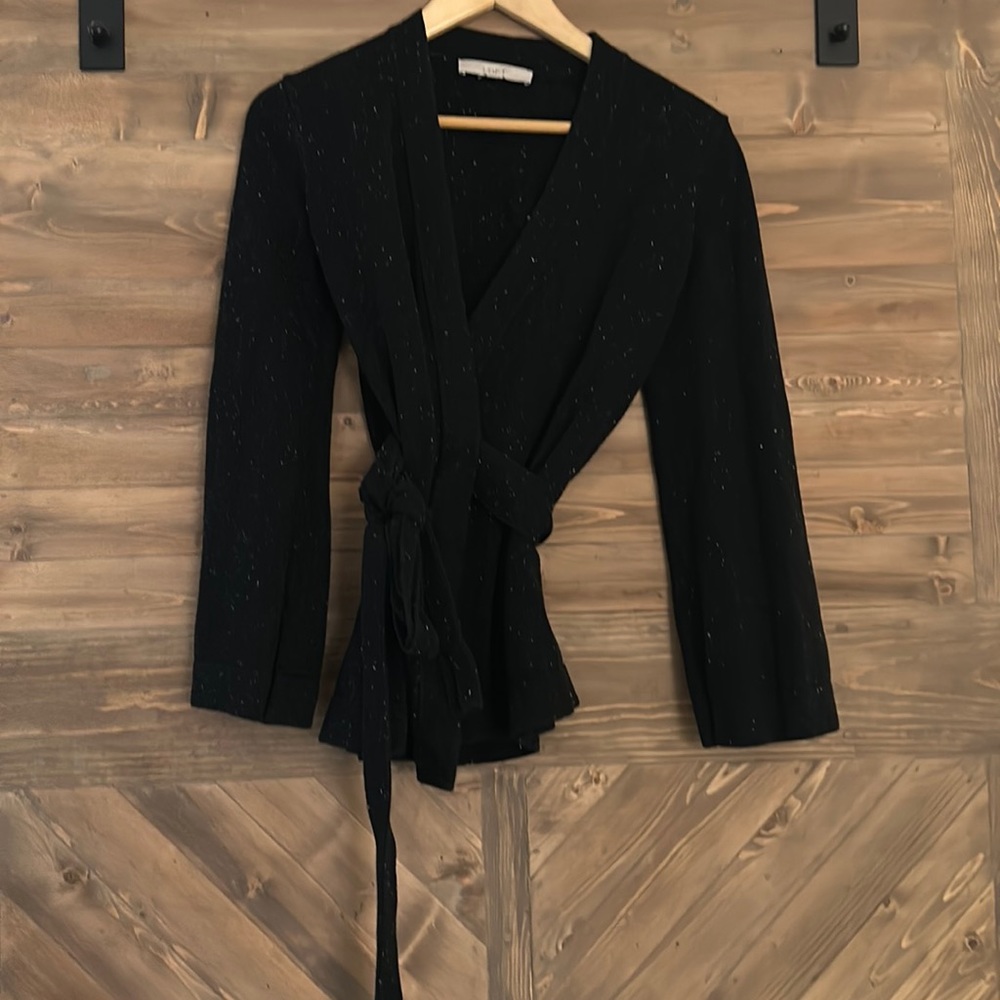 Loft sweater black and white speckled. Size small